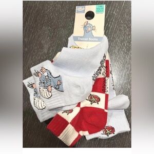 Primark Disney Pixar Ratatouille Crew Socks 3 Pack Size 4-7
